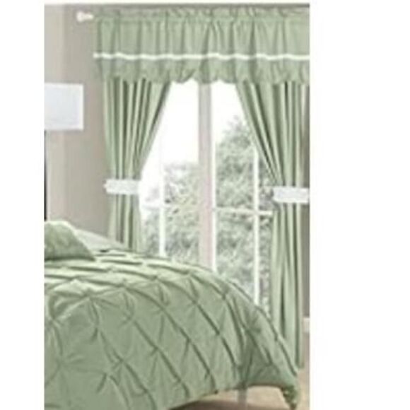 Chic Home 4 pieces panels for two windows , green - Picture 1 of 7
